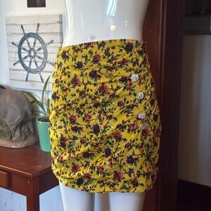 Floral Yellow Skirt size small /0